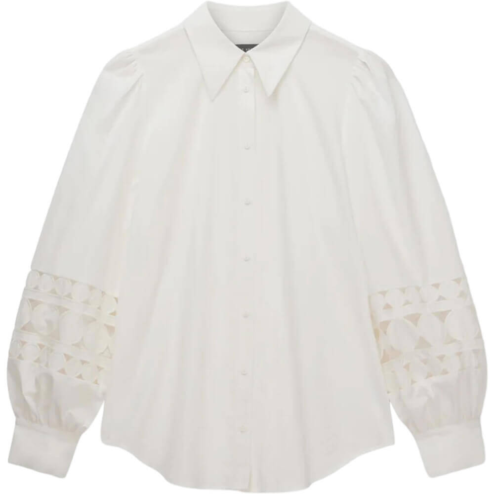 Mint Velvet White Cut Out Sleeve Shirt